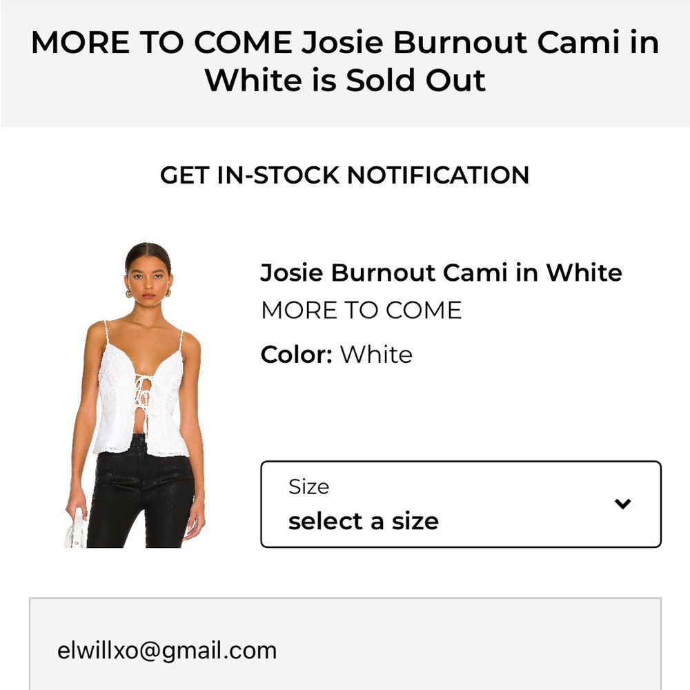 REVOLVE White Lace-Up Camisole - Picture 5 of 8